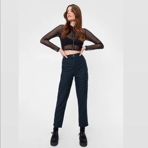 High Waisted Plaid Pants